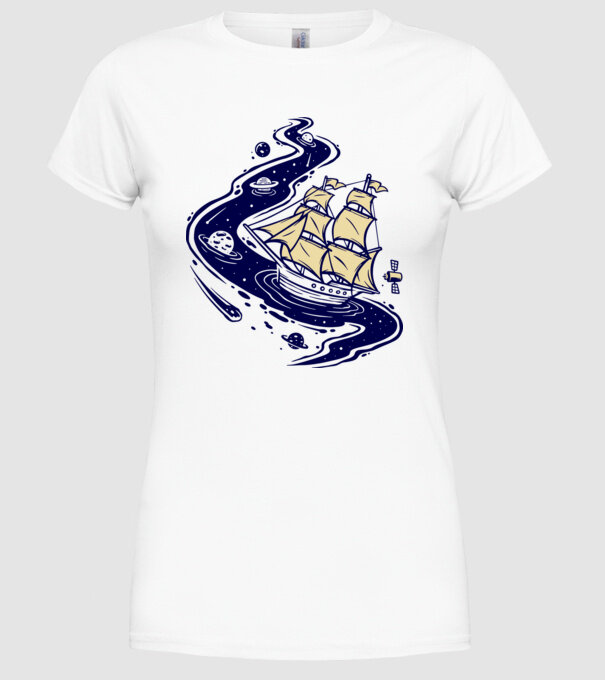 Vapoare model alb pe tricou