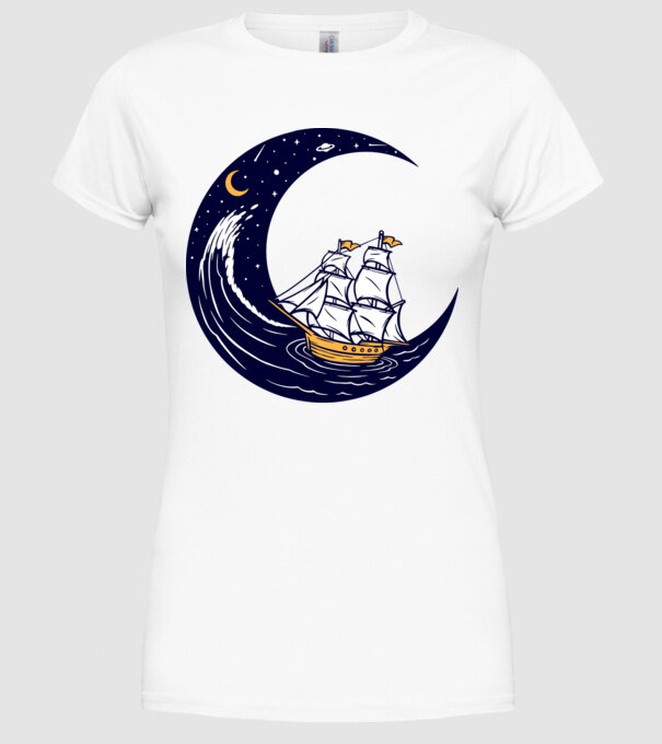 Vapoare model alb pe tricou