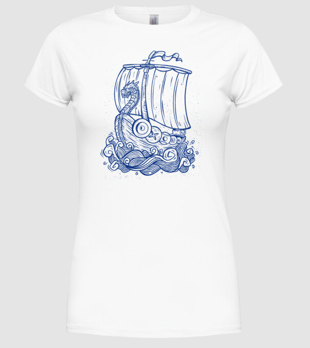 Vapoare model alb pe tricou
