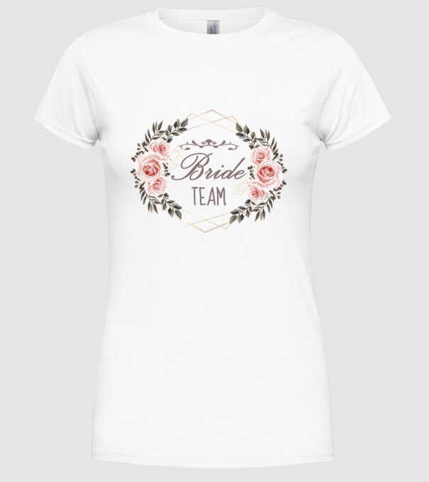 Vintage Bride team model alb pe tricou
