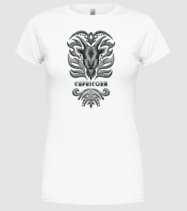 Vintage zodiac capricorn model alb pe tricou