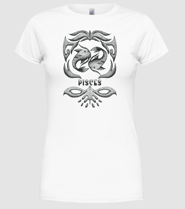 Vintage zodiac pisces model alb pe tricou