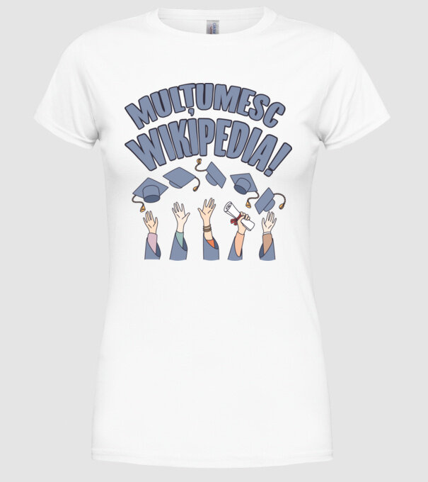 Wikipedia model alb pe tricou