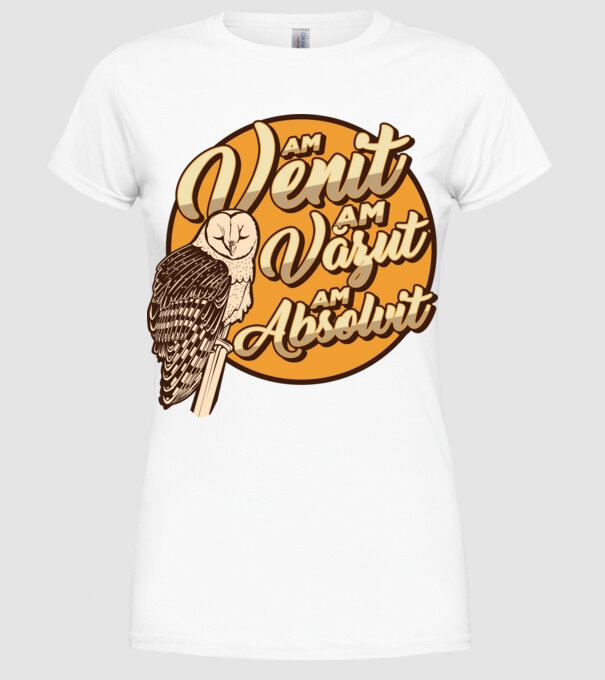 Absolvire model alb pe tricou