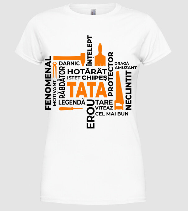 Acronimele tatălui model alb pe tricou