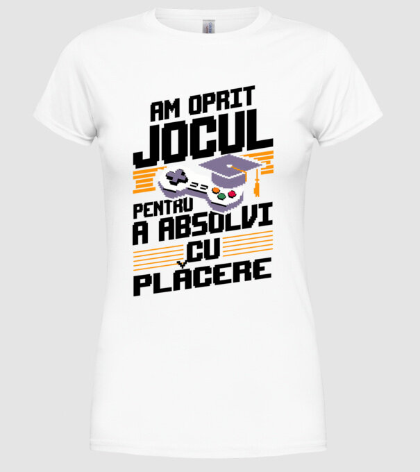 Am oprit jocul absolvent alb model alb pe tricou