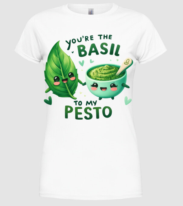 Basil to my Pesto model alb pe tricou