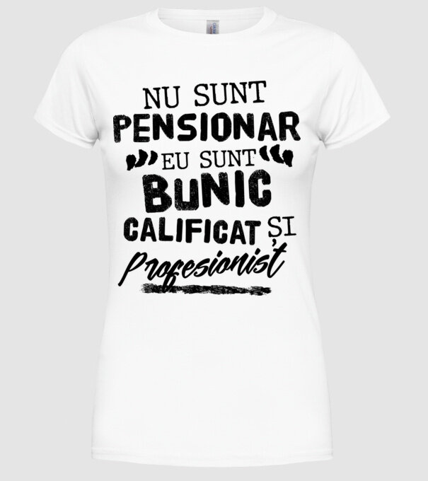 Bunicul profesionist model alb pe tricou