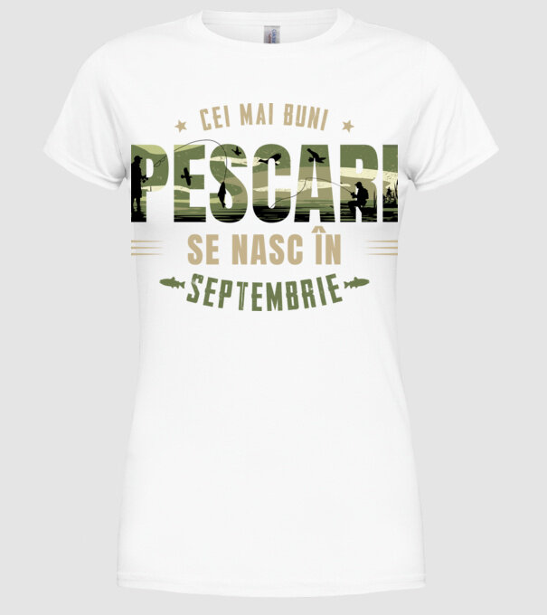 Cei mai buni pescari se nasc în septembrie model alb pe tricou