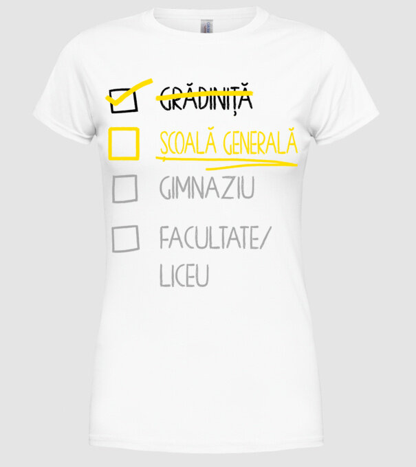 Cheklist educație - grădiniță alb model alb pe tricou
