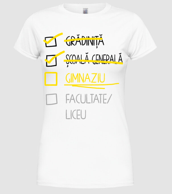 Cheklist educație - Școala primară alb model alb pe tricou