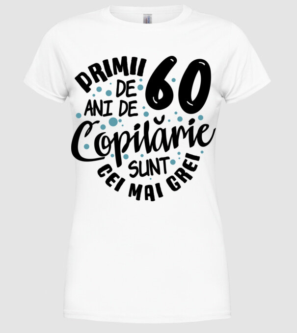 Copilărie 60 de ani model alb pe tricou