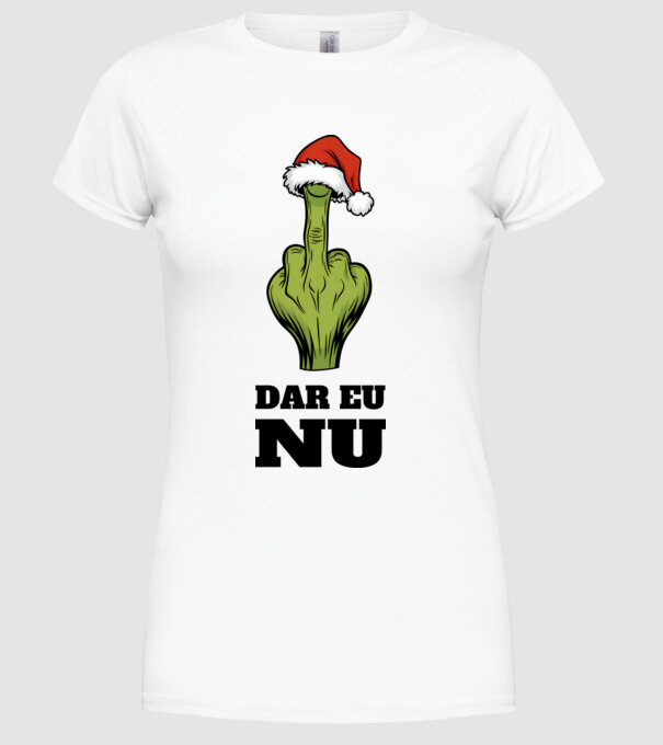 Dar eu NU alb model alb pe tricou