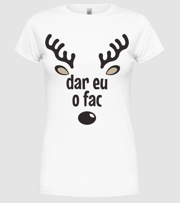 Dar eu o fac crăciun chiar căprioară Alb model alb pe tricou