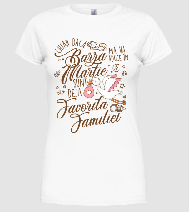 Favorita familiei MARTIE model alb pe tricou