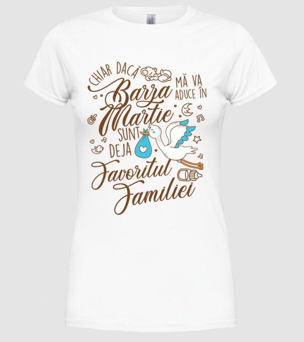 Favoritul familiei MARTIE model alb pe tricou