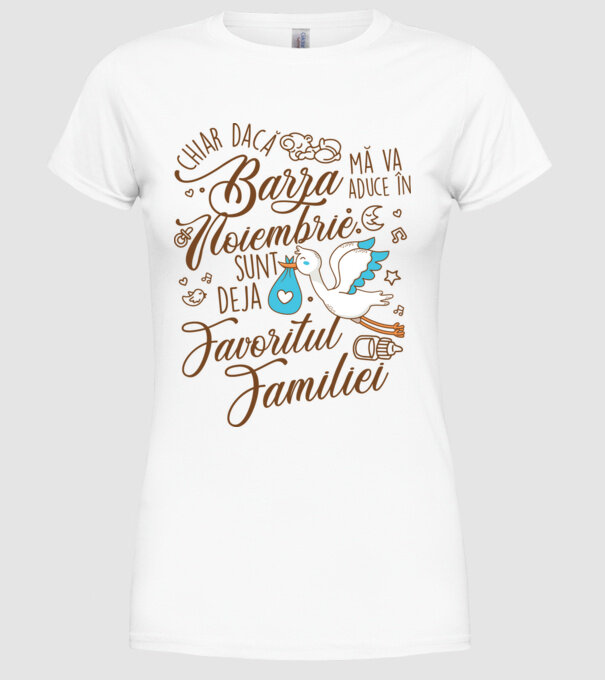 Favoritul familiei NOIEMBRIE model alb pe tricou