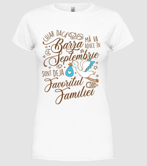 Favoritul familiei SEPTEMBRIE model alb pe tricou