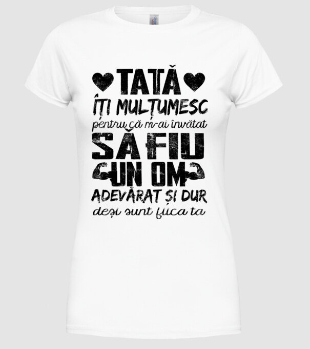 fiică crescută ca fiu Alb model alb pe tricou