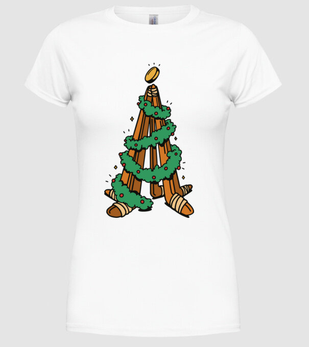 Hockey tree model alb pe tricou