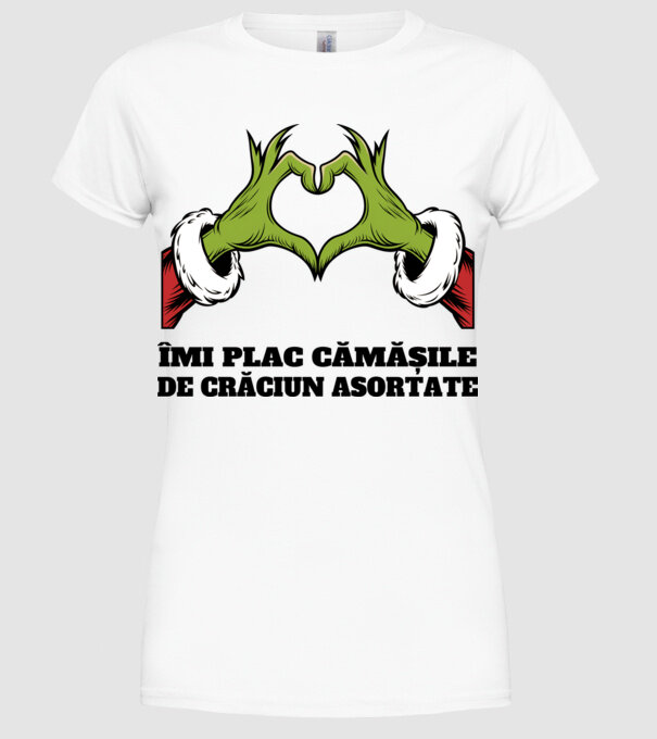 Îmi plac cămășile de crăciun asortate alb model alb pe tricou
