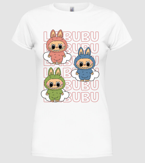LABUBU model alb pe tricou
