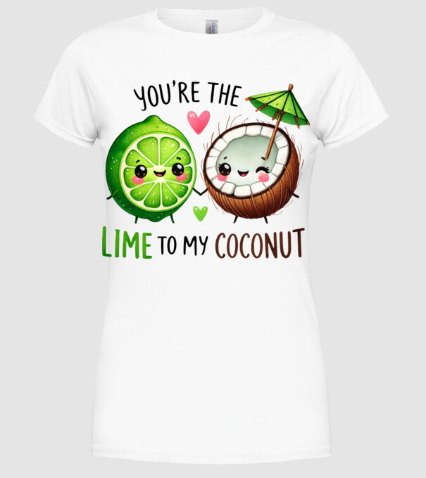 Lime to my Coconut model alb pe tricou