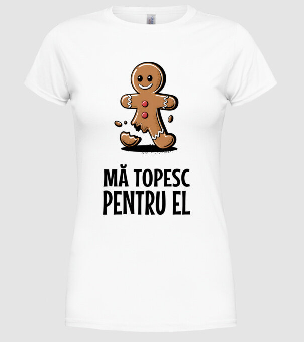 Mă topesc pentru el alb model alb pe tricou