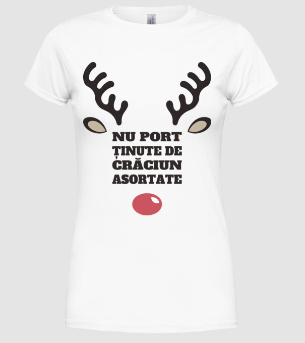 Nu port ținute de crăciun asortate crăciun chiar căprioară Alb model alb pe tricou
