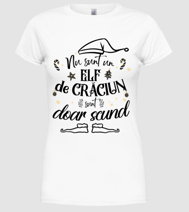 Nu sunt un elf de Crăciun, sunt doar scund ALB model alb pe tricou