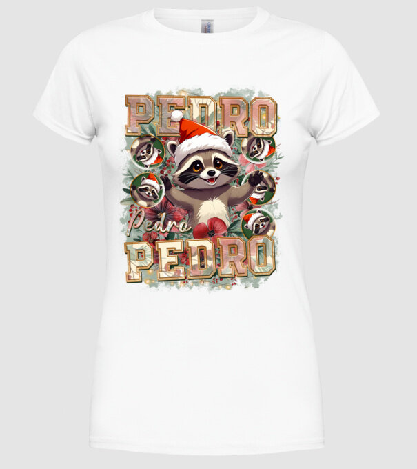 Pedro pedro flower xmas model alb pe tricou