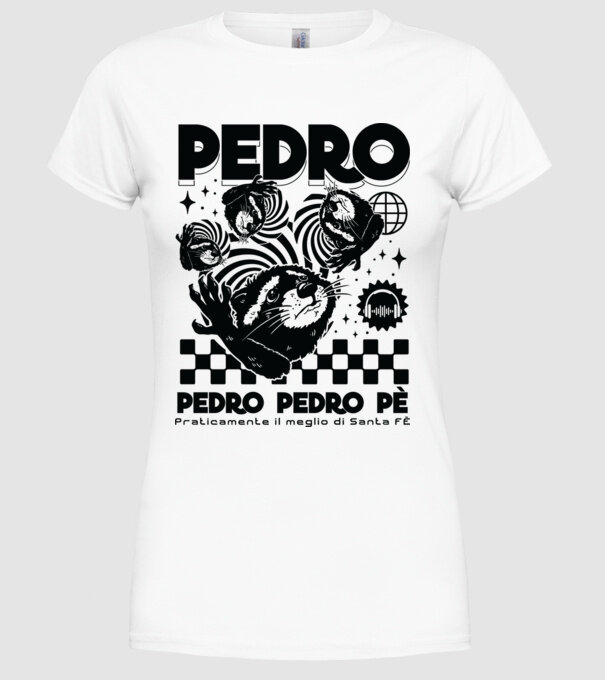 Pedro techno model alb pe tricou