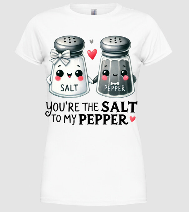 Salt to my Pepper model alb pe tricou
