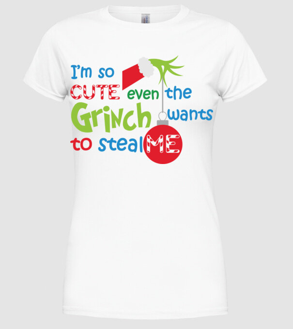 So cute Grinch model alb pe tricou