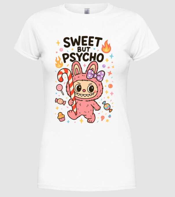 Sweet but psycho model alb pe tricou