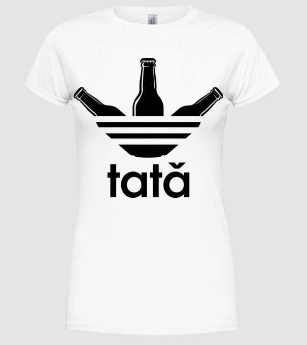 Tatadidas model alb pe tricou