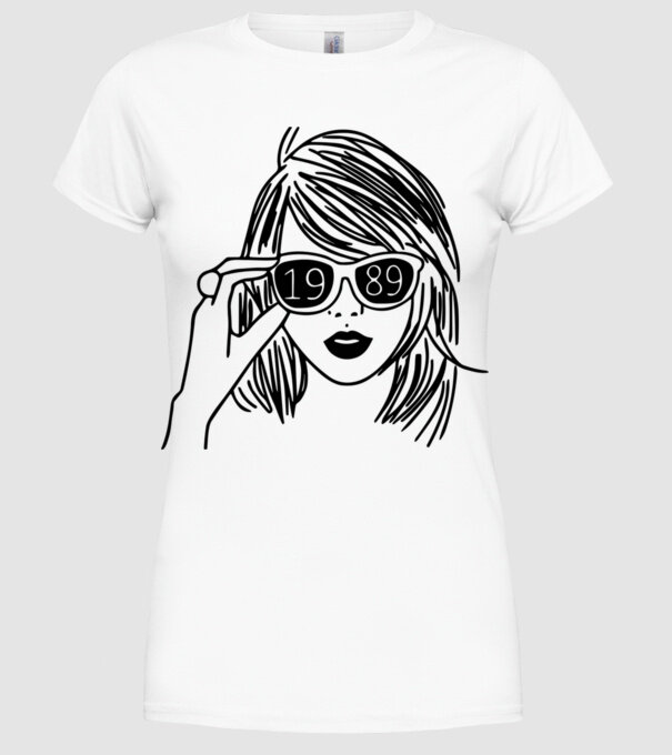 Taylor Swift 1989 model alb pe tricou