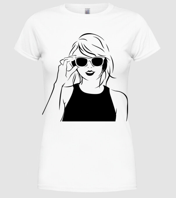 Taylor Swift model alb pe tricou
