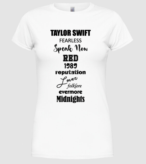 Taylor Swift Eras model alb pe tricou