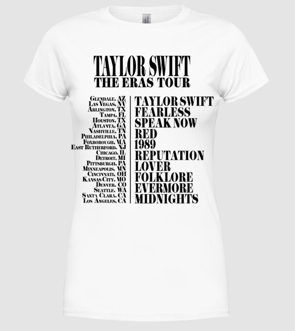 Taylor Swift Eras tour back model alb pe tricou