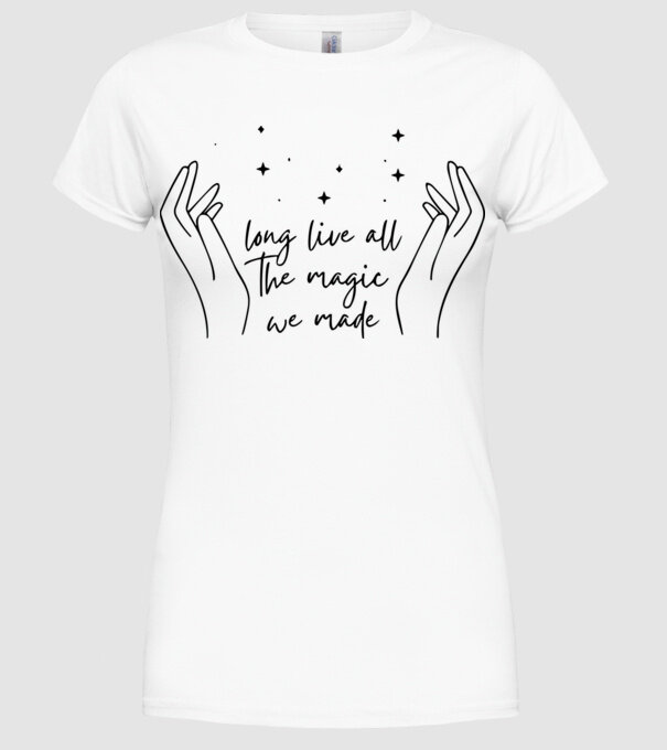 Taylor Swift long live all the magic we made model alb pe tricou