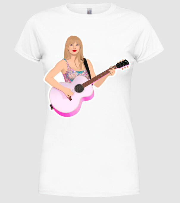 Taylor Swift pink model alb pe tricou