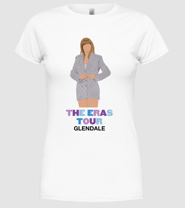 Taylor Swift The Eras Tour Glendale 2 model alb pe tricou