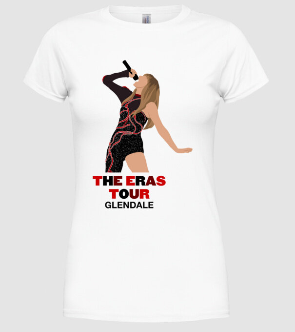 Taylor Swift The Eras Tour Glendale model alb pe tricou