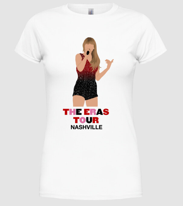 Taylor Swift The Eras Tour Nashville model alb pe tricou