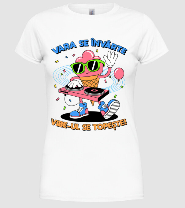 Vara se învârte model alb pe tricou