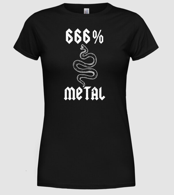 666 Metal model negru pe tricou