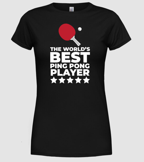 Cel mai bun jucător ping-pong engleză model negru pe tricou