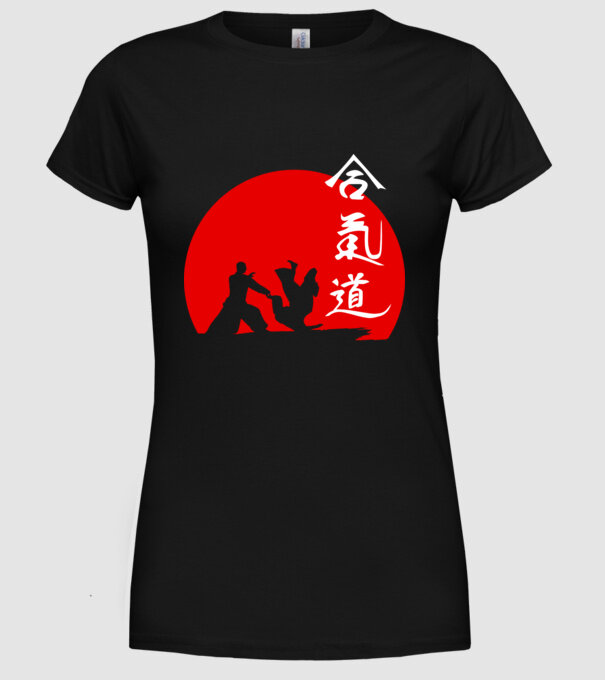 Aikido model negru pe tricou