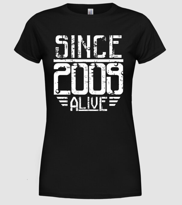 Alive since 2009 model negru pe tricou